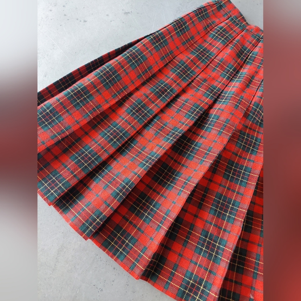 VTG Schoolgirl Academia Stringbean USA Plaid mini skirt 7/8 - Picture 4 of 5